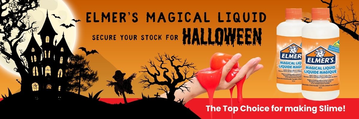 Homepage hero promoting Elmers Magical liquid.