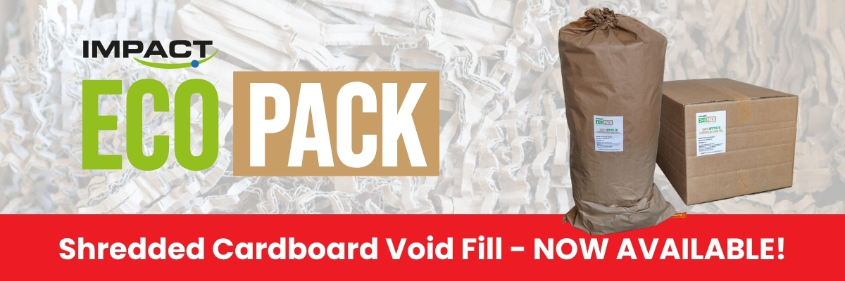 Homepage hero promoting Impact EcoPack Void Fill
