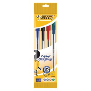 Wholesale BiC Cristal Ball Pen, Assorted, 4 in Hanging Pouch - 8308621