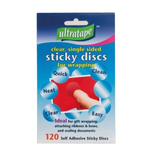 Wholesale Ultratape Clear 25mm Sticky Discs (120) - 049612025SLV