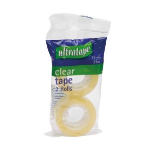Wholesale Ultratape Twin Pack Clear Tape Rolls, 19mmx33m - RT0328BOX24