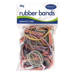 Wholesale Rubber Bands, 50gm Coloured, Hanging Pack - C225