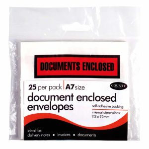 Wholesale A7 Self Adhesive Document Enclosed Envelopes, 25's - C232