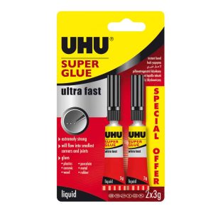 Wholesale UHU Super Glue Twin Pack, 3gm Carded - 62686