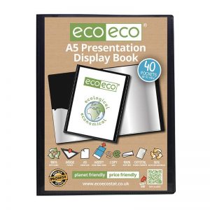 A5 50% Recycled 40 Pocket Presentation Display Book (PK12)