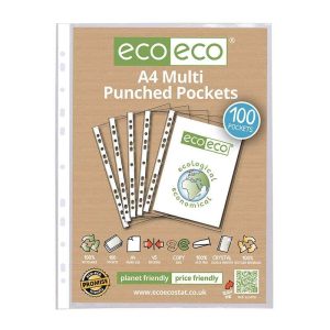 Wholesale A4 100% Recycled Bag 100 Multi Punched Pockets - eco010