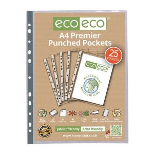Wholesale A4 100% Recycled Bag 25 Premier Multi Punched Pockets - eco011