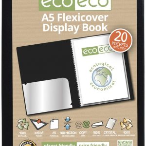 A5 100% Recycled 20 Pocket Flexicover Display Book (PK12)