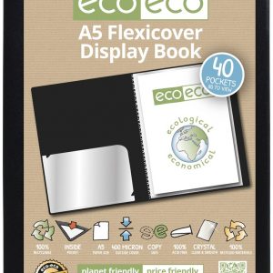 A5 100% Recycled 40 Pocket Flexicover Display Book (PK12)