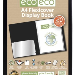 Wholesale A4 100% Recycled 20 Pocket Flexicover Display Book - eco017