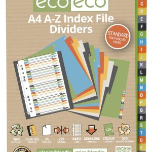 Wholesale A4 50% Recycled Set 24 A-Z Index File Dividers - eco030