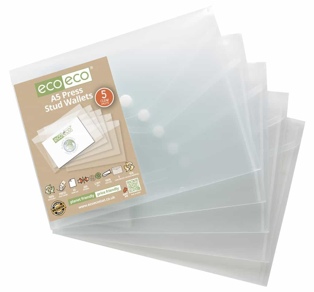 Wholesale A5 95% Recycled Press Stud Wallets - eco032