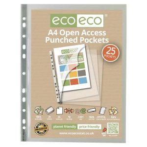 Wholesale A4 100% Recycled Bag 25 Open Access Premier Multi Punched Pockets - eco059