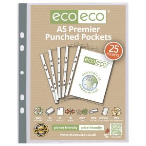 A5 100% Recycled Bag 25 Premier Multi Punched Pockets (PK12)