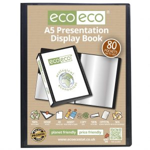 A5 50% Recycled 80 Pocket Presentation Display Book (PK12)
