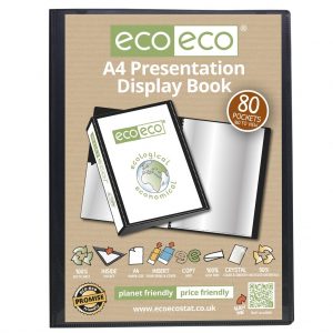 A4 50% Recycled 80 Pocket Presentation Display Book (PK6)