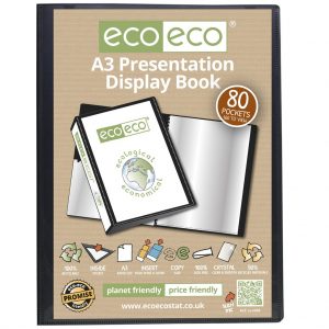 A3 50% Recycled 80 Pocket Presentation Display Book (PK6)