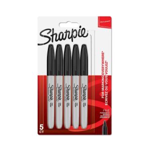 Wholesale Sharpie Black Fine Permanent Marker Blister Carded (5) - 1986051