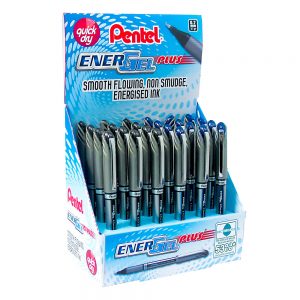 Pentel EnerGel Plus Metal Tip 0.7 Rollerball Display (Quick Dry)