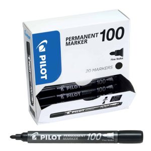 Wholesale Pilot SCA-100 Black Bullet Tip Permanent Marker - 20 for 15 bonus pack
