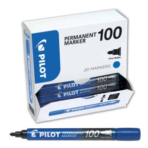 Wholesale Pilot SCA-100 Blue Bullet Tip Permanent Marker - 20 for 15 bonus pack