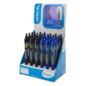 Wholesale G-2 Gel Ink Retractable Rollerball Grip, Blue/Black Display