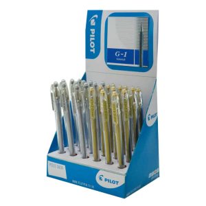 Wholesale G-1 Gel Ink Rollerball, 0.7mm, Gold & Silver Display