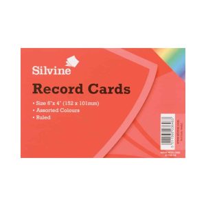 Wholesale 100 Coloured Ruled Record Cards, 152x102mm - 564AC
