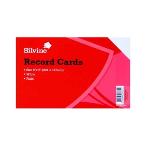 Wholesale 100 White Plain Record Cards, 203x127mm - 785