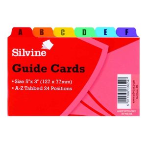 Wholesale Silvine A-Z Guide Cards 127x76mm 24 Myler Tab Positions - 853