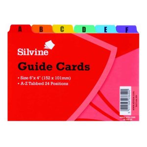 Wholesale Silvine A-Z Guide Cards 152x102mm 24 Myler Tab Positions - 864