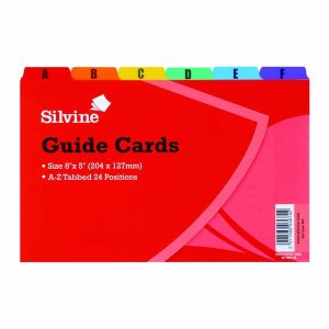 Wholesale Silvine A-Z Guide Cards 203x127mm 24 Myler Tab Positions 885