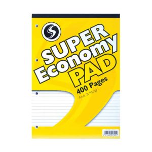 Wholesale A4 Super Econ Refill Pad, 400 pages, Feint & Margin (Yellow cover) - A4ERPFM