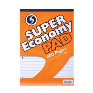 Wholesale A4 Super Econ Refill Pad, 400 pages, N. Feint & Margin (Orange cover) - A4ERPNM