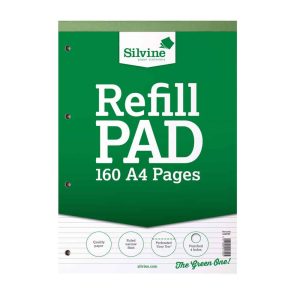 Wholesale Silvine A4 Refill Pad, 160 pages, Narrow Feint  (Green cover) - A4RPNF