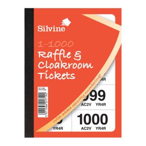 Wholesale Raffle & Cloakroom Tickets, 1-1000, 5 to View, Assorted Colours - CRT1000