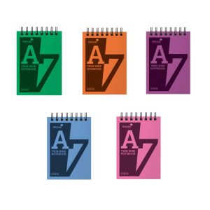 Wholesale A7 Frosted Polyprop Covered Twin Wire Notebook, 160 pages, 5 Asst Colours - POLYA7AC