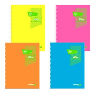 Wholesale Silvine Luminous A4+ Twin Wire Notebooks 160 pages, 75gsm, 4 colours - TWA4LAC