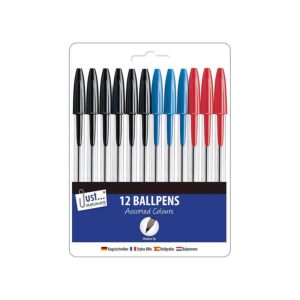 Wholesale Hanging Wallet Ball Pens (12) Assorted Colours - 1029