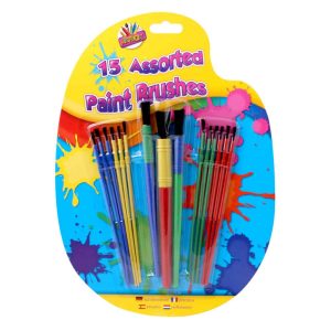 Wholesale Assorted Plastic Artist Brushes, 15’S, Blister Carded - 5124