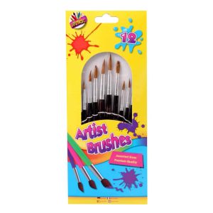 Wholesale Pony Hair Artist Brushes, 12’S, Hanging Wallet - 5126