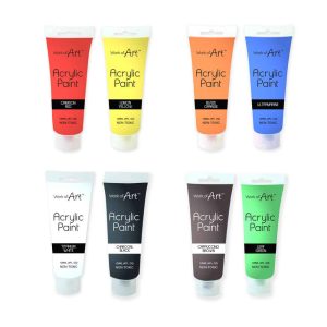 Wholesale Acrylic Paints 120ml Assorted Colours - 6723