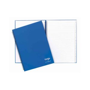 Wholesale A4 Twin Wire Indexed Book (60gsm Ruled Paper), Blue Gloss Hardback Cover