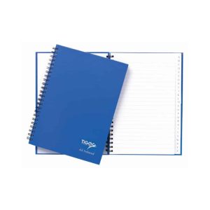 Wholesale A5 Twin Wire Indexed Book (60gsm Ruled Paper), Blue Gloss Hardback Cover