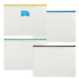 Wholesale A3 Zippy Bags, 4 Assorted Zip Colours, 160 micron