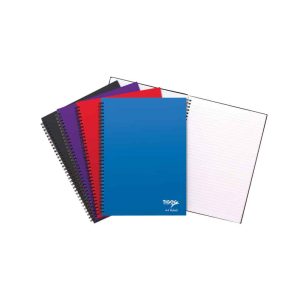 Wholesale A4 Twin Wire Notebook, 80 Lined Pages (60gsm FSC paper), 5 Assorted Colours
