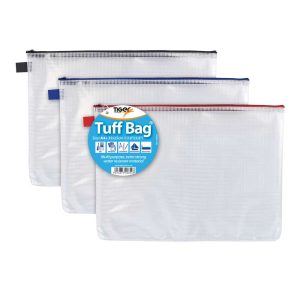 Wholesale A4+ Tuff Bag, Assorted Black, Red, Blue, 550 micron