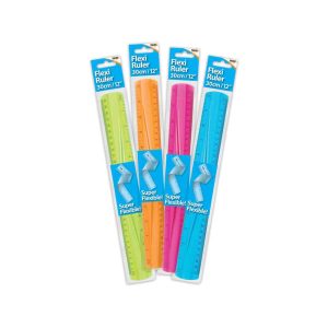 Wholesale 12" Flexi Ruler, asstd cols, hang pack
