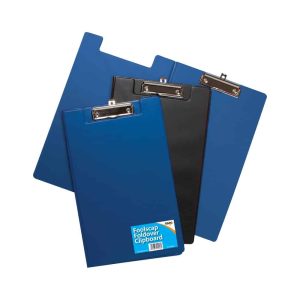 Wholesale Foolscap Foldover Clipboard, Assorted Blue/Black