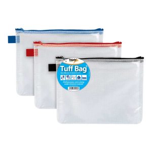Wholesale A5 Tuff Bag, Assorted Black, Red, Blue, 550 micron